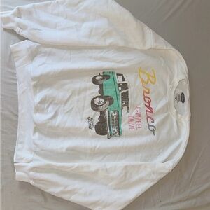 Ford White Multicolored Graphic Sweatshirt